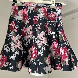 Abercrombie & Fitch Floral Skater Skirt - Black and Pink
